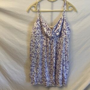 Banana Republic: Purple & White Poppy Dress- cotton blend- L